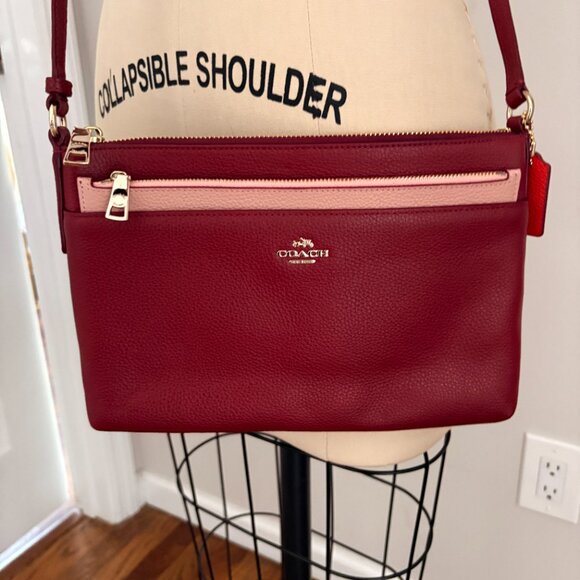 Coach Colorblock Pop Up Crossbody Cherry/Pink 36371 - Picture 2 of 16